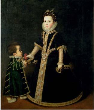 Sofonisba Anguissola Girl with a dwarf, thought to be a portrait of Margarita of Savoy, daughter of the Duke and Duchess of Savoy